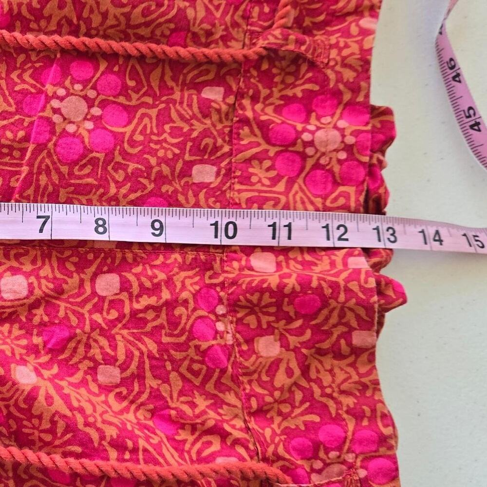 Sundance pink and red floral cotton pants with tassels small - Picture 4 of 7